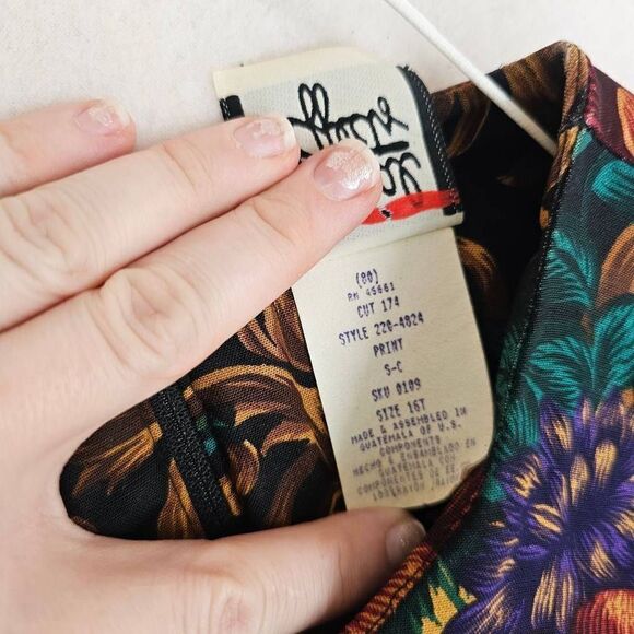 Vintage 80's Floral A-Line Maxi Dress 16 - Picture 5 of 5